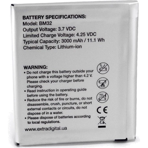 Аккумулятор ExtraDigital 3000mAh (BM32) for Xiaomi Mi4: Производитель ExtraDigital