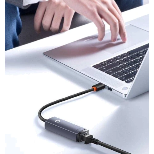 Адаптер Baseus Adapter Lite Series USB to RJ45 Ethernet 1000Mbps Black (WKQX000113) фото 4