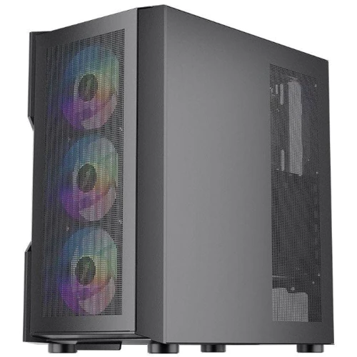 Корпус 1stPlayer T7-P-4F2(AP) Black: Типоразмер Midi-Tower