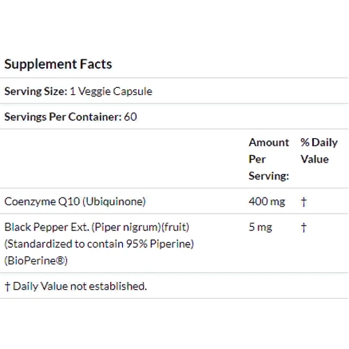 Doctor's Best, High Absorption CoQ10 with BioPerine, 400 mg, 60 Veggie Caps (DRB-00157)