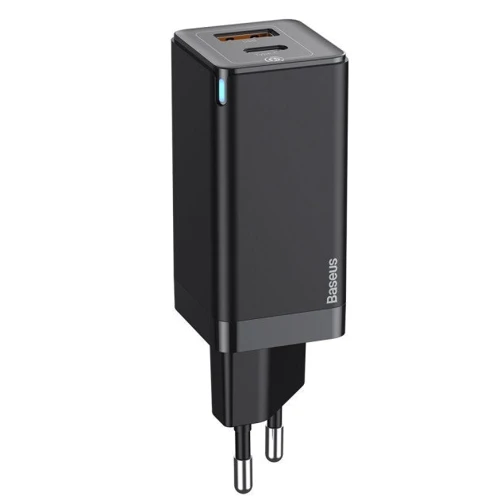 Зарядное устройство Baseus USB Wall Charger GaN Mini USB and USB-C 45W Black with Cable USB-C to USB-C (CCGAN-Q01): Особенности Быстрая зарядка, USB-C