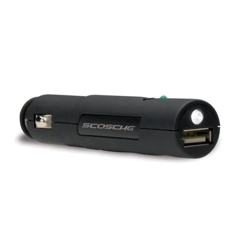 Scosche USB Car Charger glowPLUG 1xUSB 5W 1A Black (USB12VFLF) (Зарядные устройства)(77468432)Stylus approved