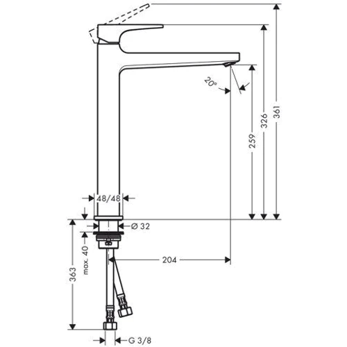Hansgrohe METROPOL (32512000): Призначення для раковини