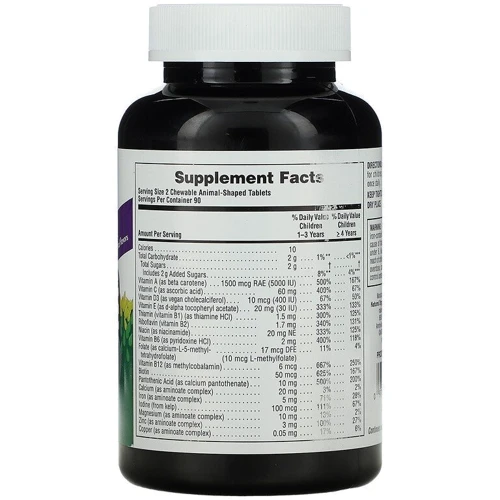 Nature's Plus Animal Parade Multi-Vitamin and Mineral Витамины для детей вкус виноград 180 жевательных таблеток: Тип Мультивитамины