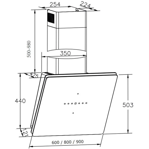 Вытяжка Amica OKP9655S: Тип монтажа Настенный