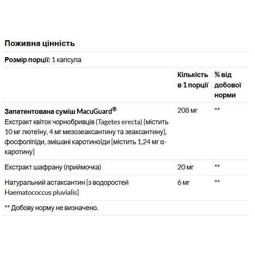 Life Extension MacuGuard Ocular Support with Saffron & Astaxanthin 60 Softgels Здоров'я очей з шафраном і астаксантіном