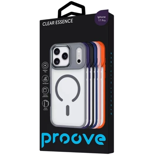

Proove Clear Essence Case with Magnetic Ring Orange for iPhone 17 Pro