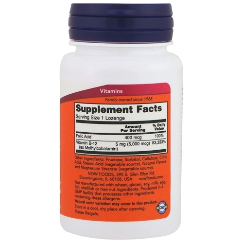 NOW Foods Methyl B-12 5,000 mcg Lozenges 120 tabs: Тип Витамин B