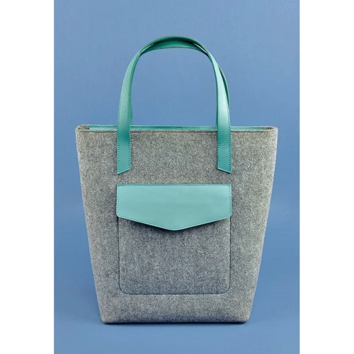 Женская сумка шоппер BlankNote бирюзовая (BN-BAG-17-felt-tiffany): Пол Женский
