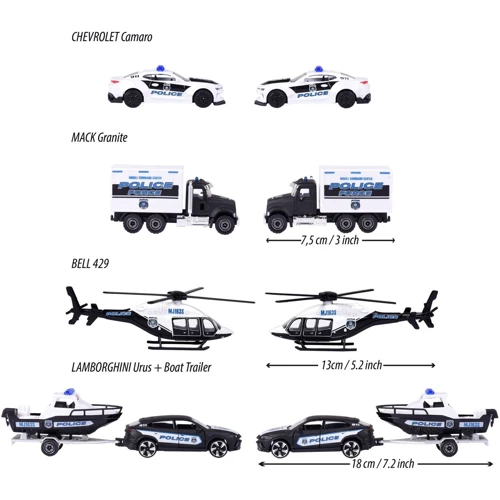 Набор металлических машинок Majorette Полицейские силы 7.5 см 5 шт.(2053188)