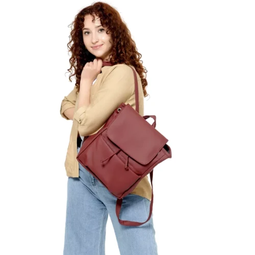 Женский рюкзак Sambag Loft MEN бордо (22220005): Застежка Молния