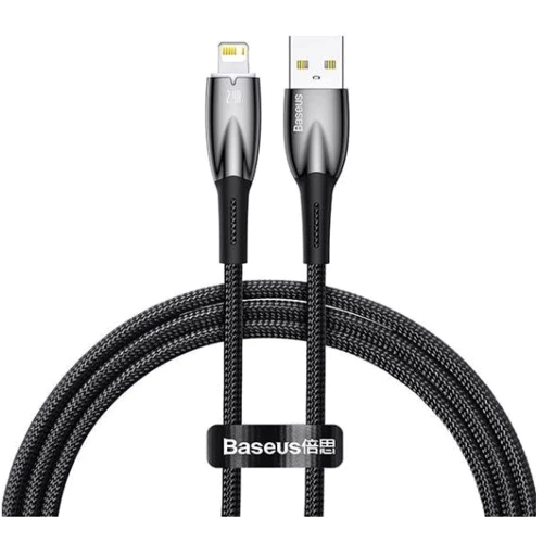 Кабель Baseus USB Cable to Lightning Glimmer Series Fast Charging 2.4A 2m Black (CADH000301)