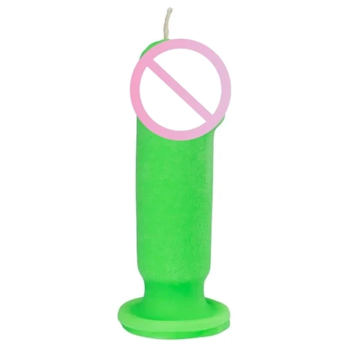 Свеча LOVE FLAME - Dildo S Green Fluor, CPS04-GREEN