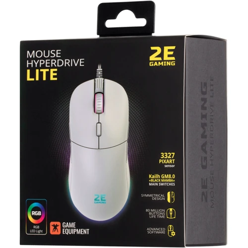 Мишка 2E HyperDrive Lite RGB White (2E-MGHDL-WT): Максимальна роздільна здатність сенсора, dpi 12000