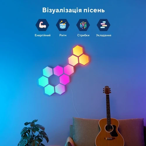 Набор настенных светильников Govee H6061 Glide Hexa Light Panels, 10шт, RGBIC, WI-FI/Bluetooth, белый (B6061301)