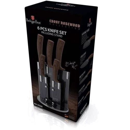 Набір кухонних ножів Berlinger Haus Ebony Rosewood Collection 6 предметів (BH 2530): Найменування Набор кухонных ножей 6 пр.