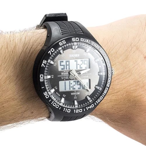 Наручний годинник Skmei 1066 Black: Водонепроникність 5 ATM