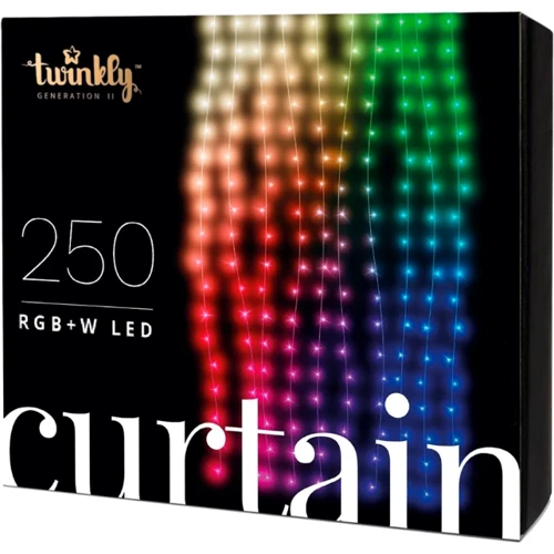 Гирлянда Smart LED Twinkly Pro Curtain RGBW 250 AWG22 IP65 черный