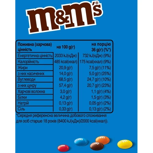 Упаковка драже M&M's Crispy з рисовими кульками в молочному шоколаді 24х36 г (УП5000159542814): Умови зберігання при температуре 18±3 °С и относительной влажности воздуха не более 75%