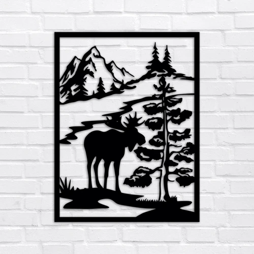 Настенный декор Деревянное панно Wortex Woods Лось 74x56 (WALL10029-74x56)