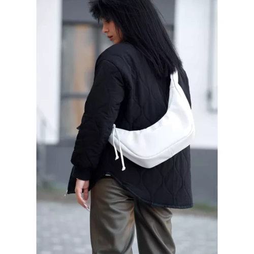 Жіноча сумка хобо Sambag HOBO S біла (53100008): Фактура Матовая, Гладкая