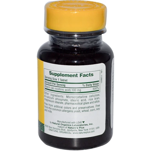 Natures Plus Niacin 100 mg 90 tabs Ниацин: Тип Витамин B