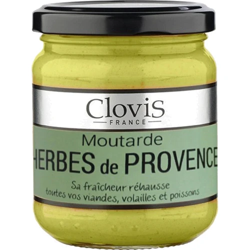 Горчица Clovis Moutarde Herbes de Provence с прованскими травами 200 г (3077318773329)