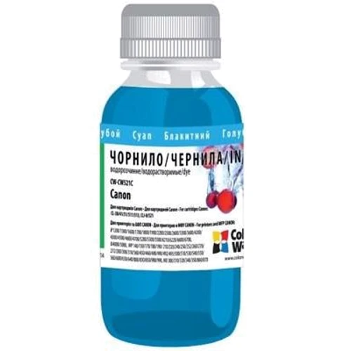 Чорнило ColorWay Canon CL-41/38/411/511/CLI-8/426/521 Cyan (CW-CW521C01): Колір Cyan