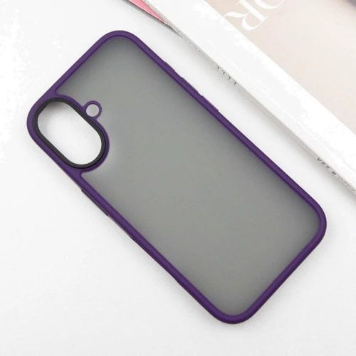 Чохол для iPhone Mobile Case TPU+PC Metal Buttons Dark Purple for iPhone 16: Матеріали поликарбонат и полиуретан