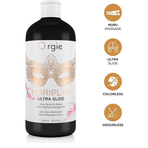 Гель для NURU-масажу Orgie – Noriplay Ultra Slide (500 мл), екстракт морських водоростей, простирадло