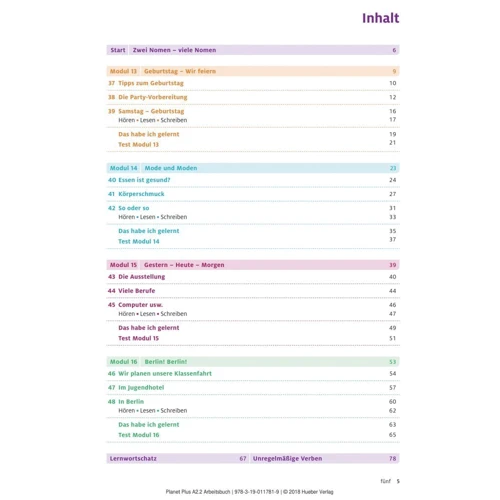 Planet Plus A2.2: Arbeitsbuch: ISBN 9783190117819, 978-3-19-011781-9