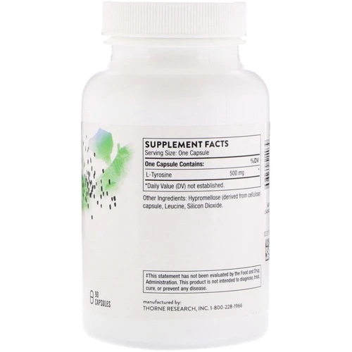Thorne Research L-Tyrosine 90 Veg Caps L- тирозин: Тип тирозин