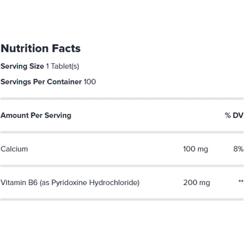 GNC Vitamin B6 200 mg, 100 Tablets: Тип вітамін B