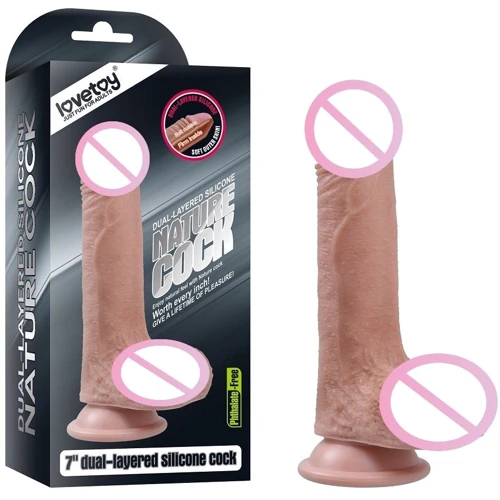 Фаллоимитатор LoveToy Dual-Layered Silicone Cock 7" Flesh