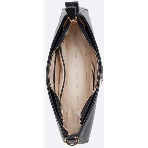 Женская сумка багет GUESS NOELLE TOP ZIP SHOULDER BAG черная (HWZG7879180-BLA): Фактура Матовая, Сафьяно