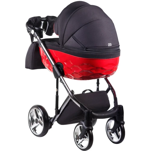 Коляска 2 в 1 Adamex Chantal Polar (Graphite) C3 черный с красным (622724): Количество блоков 1