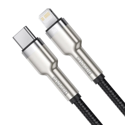 Кабель Baseus Cable USB-C to Lightning PD 20W Cafule Metal 1m Black (CATLJK-A01): Тип USB-C - Lightning