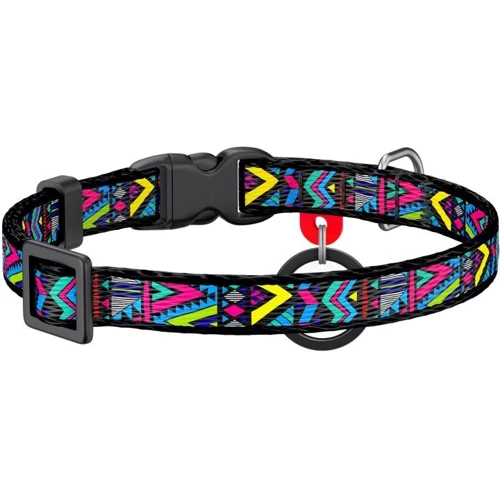 Нашийник для котів WAUDOG Nylon c QR паспортом Інді пластиковий фастекс 10 ммx20-30 см (5270) фото 3