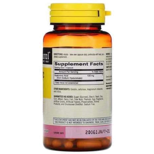 Mason Natural Hyaluronic Acid Гиалуроновая кислота 30 капсул: Тип Гиалуроновая кислота