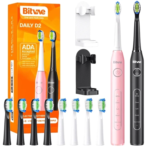 Зубная щетка Bitvae D2 black + pink (2шт)