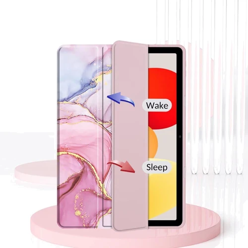 Аксесуар для планшетних ПК BeCover Soft Edge TPU з Pencil Mount Pink Marble для Xiaomi Redmi Pad SE 8.7 (712576)