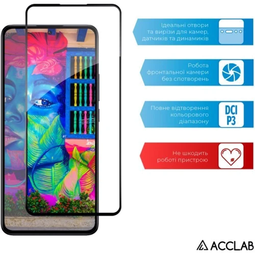 Аксессуар для смартфона ACCLAB Tempered Glass Full Glue Black for Xiaomi 13T Pro: Цвет черный