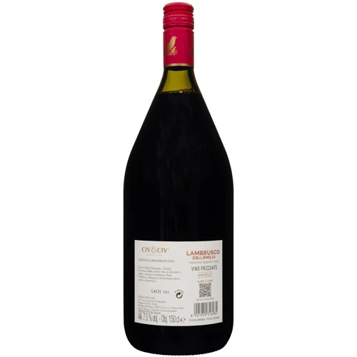 Вино полуигристое Civ&Civ Lambrusco dell'emilia Rosso Amabile красное полусладкое 1.5 л (FSH_8001929316984): Объем, л 1.5