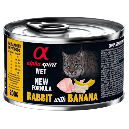 Влажный корм Alpha Spirit для котов Rabbit with Banana с кроликом и бананом 200 г (as969022)