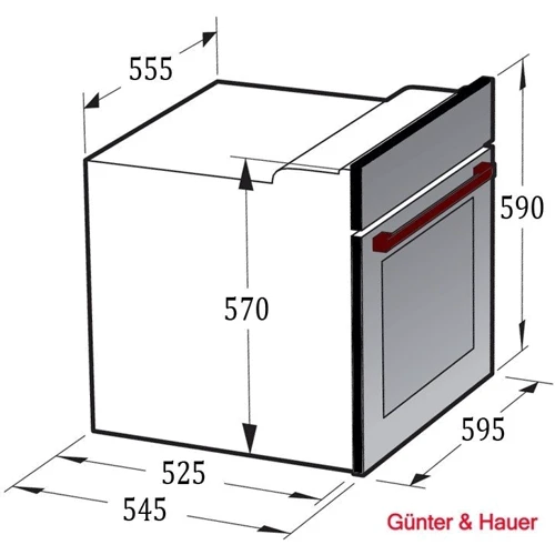Духова шафа електрична Gunter & Hauer EOM 557 BTEL: Розміри 59х59.5х54.5 см
