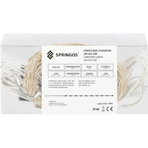 Гірлянда Springos 20 м 200 LED CL0083 Cold White фото 8