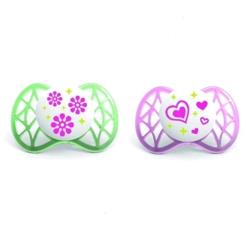 Пустышка Nuvita ортодонтическая Air 0м+ 2шт. для девочки (NV7060Girl)