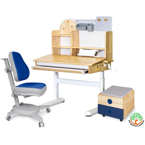 

Комплект (L) Mealux Cтол Timberdesk Wood S Тумба BD-920-2 Bl + Кресло Onyx Dbg (BD-685 S+ box Bd 920-2 BL+Y-110 DBG)