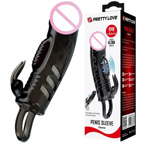 Удлиняющая насадка с вибростимуляцией PRETTY LOVE - PENIS SLEEVE Sloane, BI-026243-1