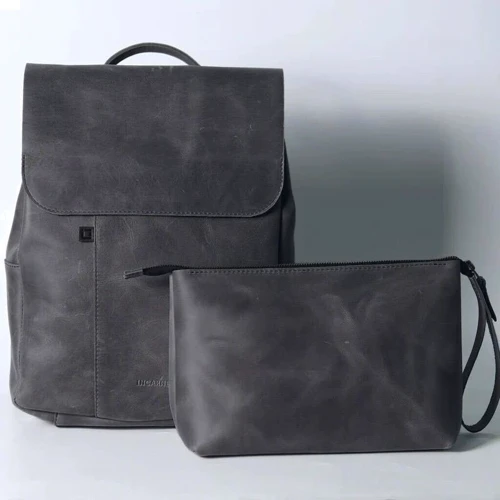 Подарочный набор INCARNE рюкзак Unia + косметичка Муа коричневый S/ 13"